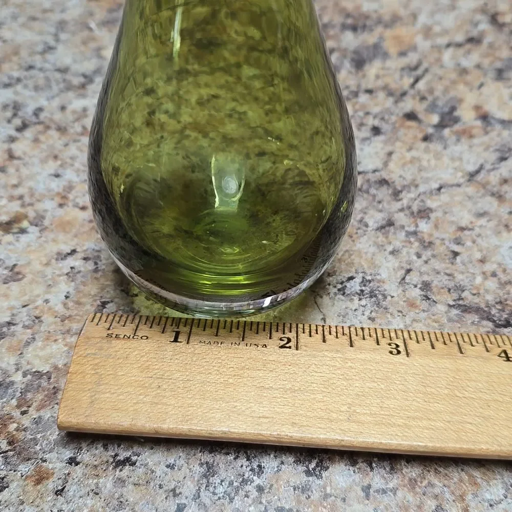 Green  Glass Bud Vase - small
